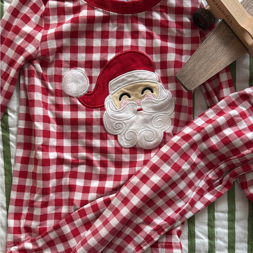 Festive Red Checkered Kids Pajama Set